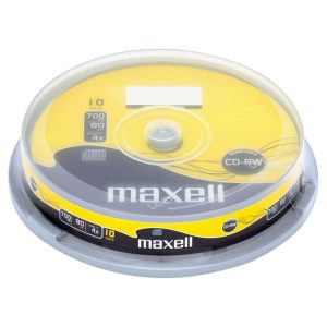 CD-RW80 MAXELL, 700MB, 52x четене  4x запис, 10 бр 1