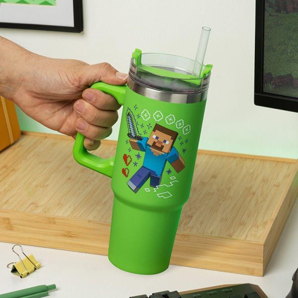 Чаша Paladone: Minecraft - Green 900ml Multiway Travel Cup Stra, PP14600MCF 5