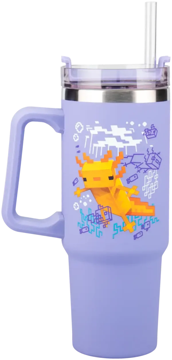 Чаша Paladone: Minecraft - Purple 900ml Multiway Travel Cup Straw,  PP14948MCF 1