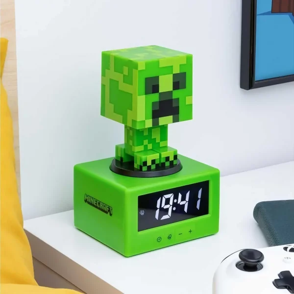 Часовник с аларма Paladone: Minecraft - Creeper Icon Alarm Clock, PP11369MCFV3 3