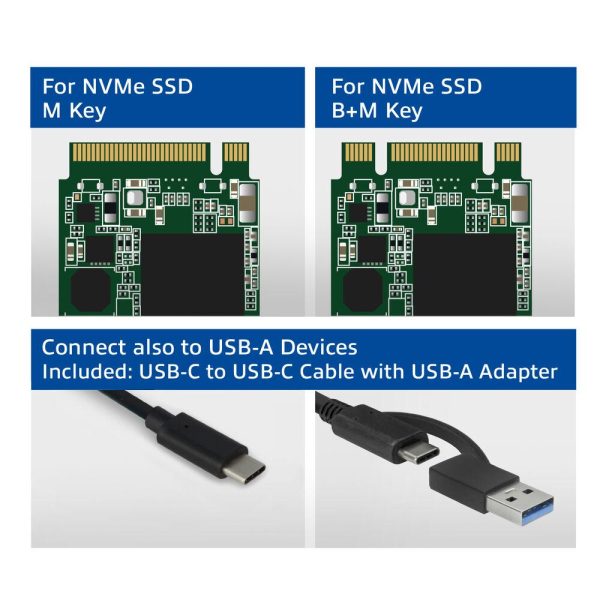 Чекмедже за диск ACT  AC1615, USB-C M.2 NVMe / PCIe SSD 2