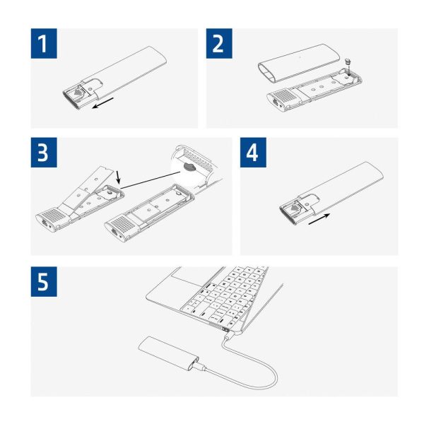 Чекмедже за диск ACT  AC1615, USB-C M.2 NVMe / PCIe SSD 5