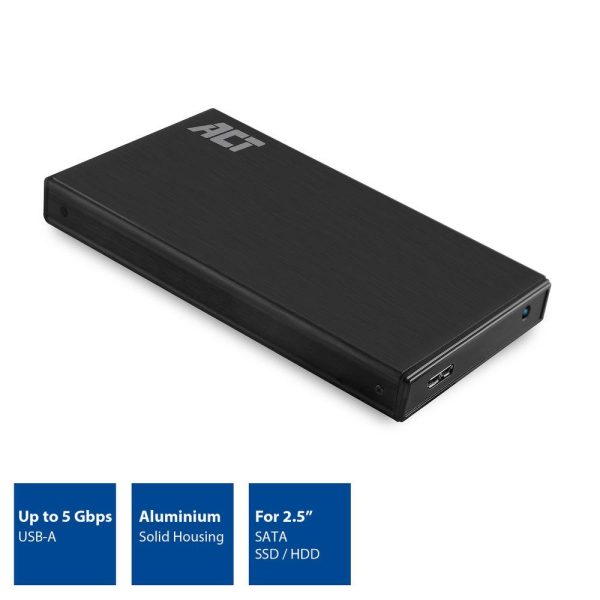 Чекмедже за твърд диск ACT AC1200, SATA, 2.5", USB-C 3.2 Gen1, Черен 2