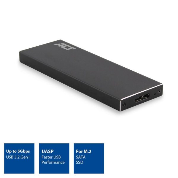 Чекмедже за твърд диск ACT AC1600, M.2 SSD, USB 3.2 Gen1, Черен 2