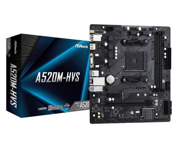 Дънна платка ASRock A520M-HVS, Socket AM4, mATX 1