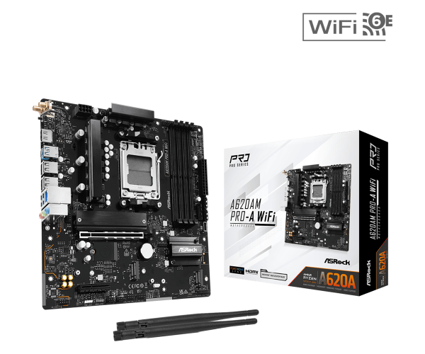 Дънна платка ASRock A620AM PRO-A WIFI, AM5 5
