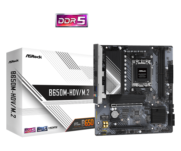 Дънна платка ASRock B650M-HDV/M.2, Socket AM5 2xDDR5 4