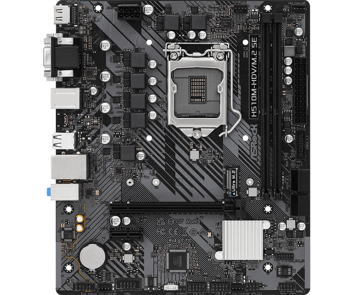 Дънна платка ASRock H510M-HDV/M.2 SE, LGA1200, DDR4, mATX 1