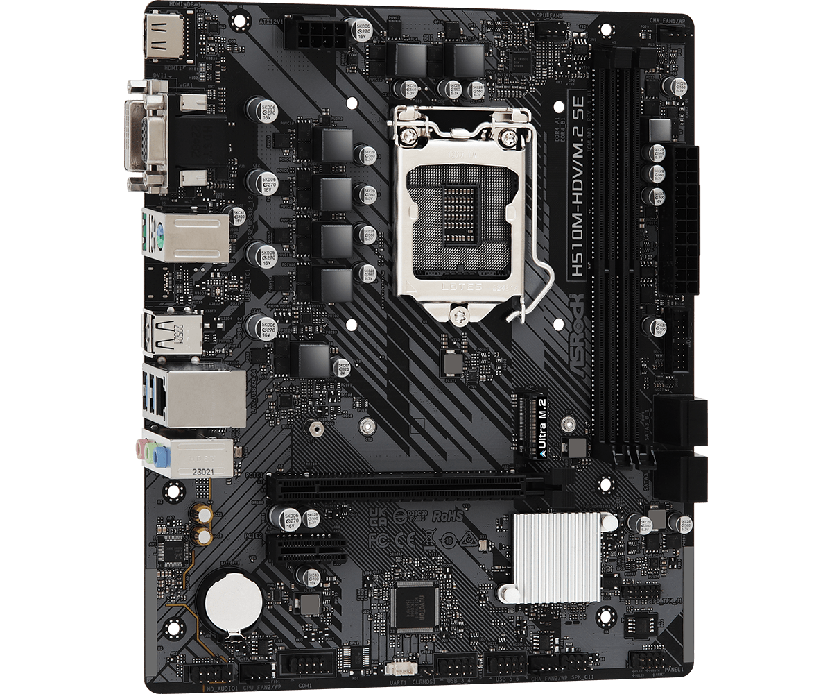 Дънна платка ASRock H510M-HDV/M.2 SE, LGA1200, DDR4, mATX 2