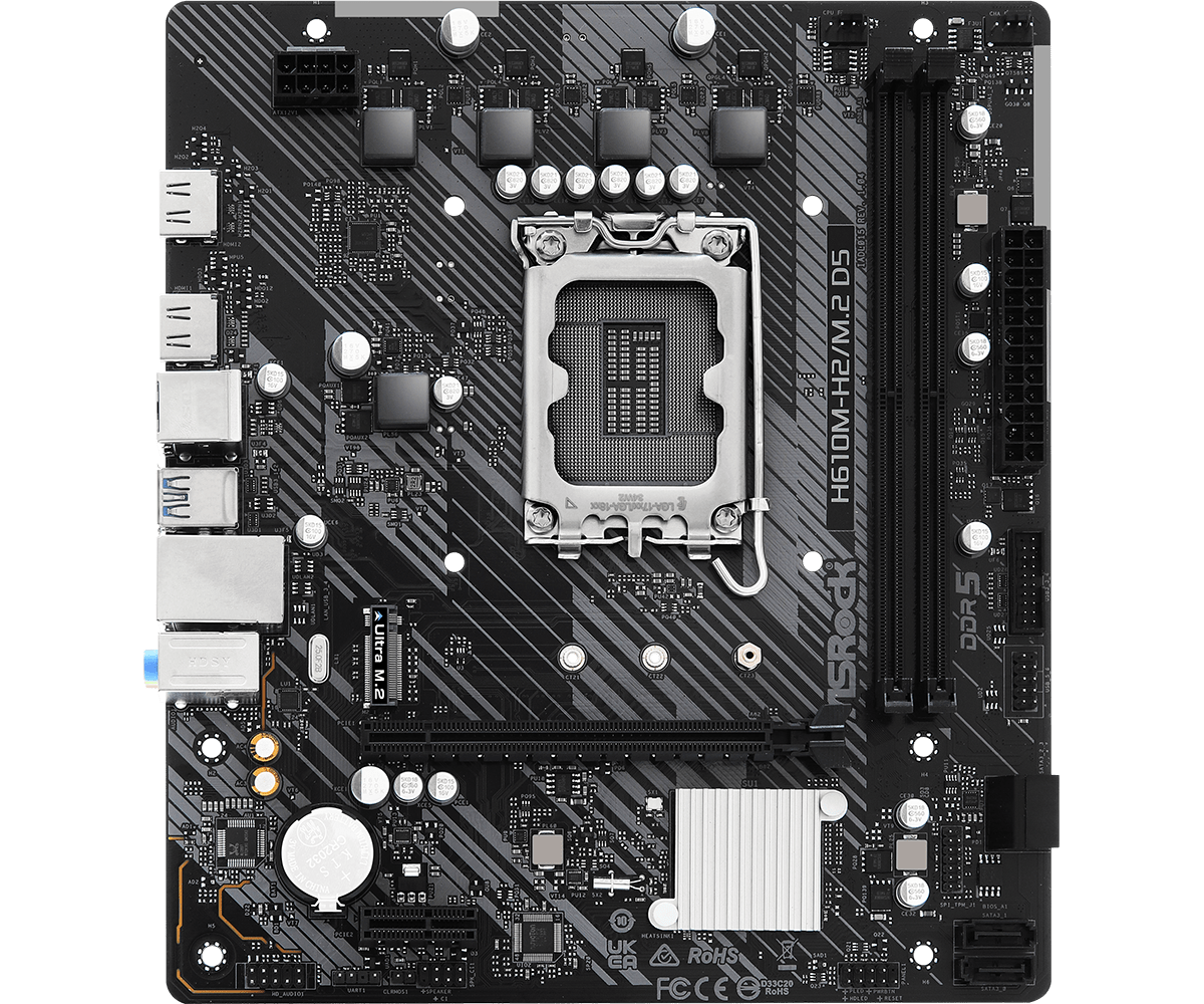 Дънна платка ASRock H610M-H2/M.2, DDR5, mATX 1