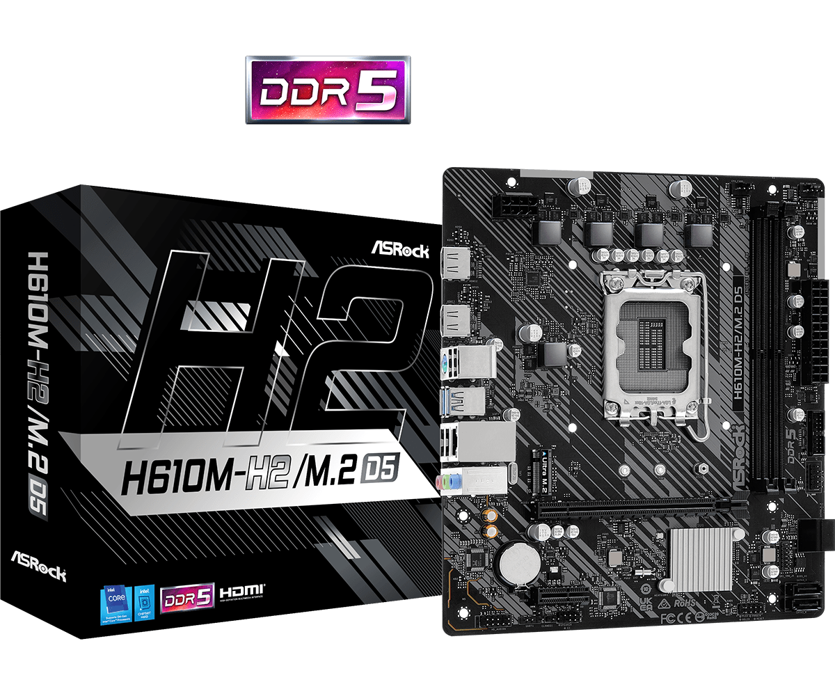 Дънна платка ASRock H610M-H2/M.2, DDR5, mATX 5