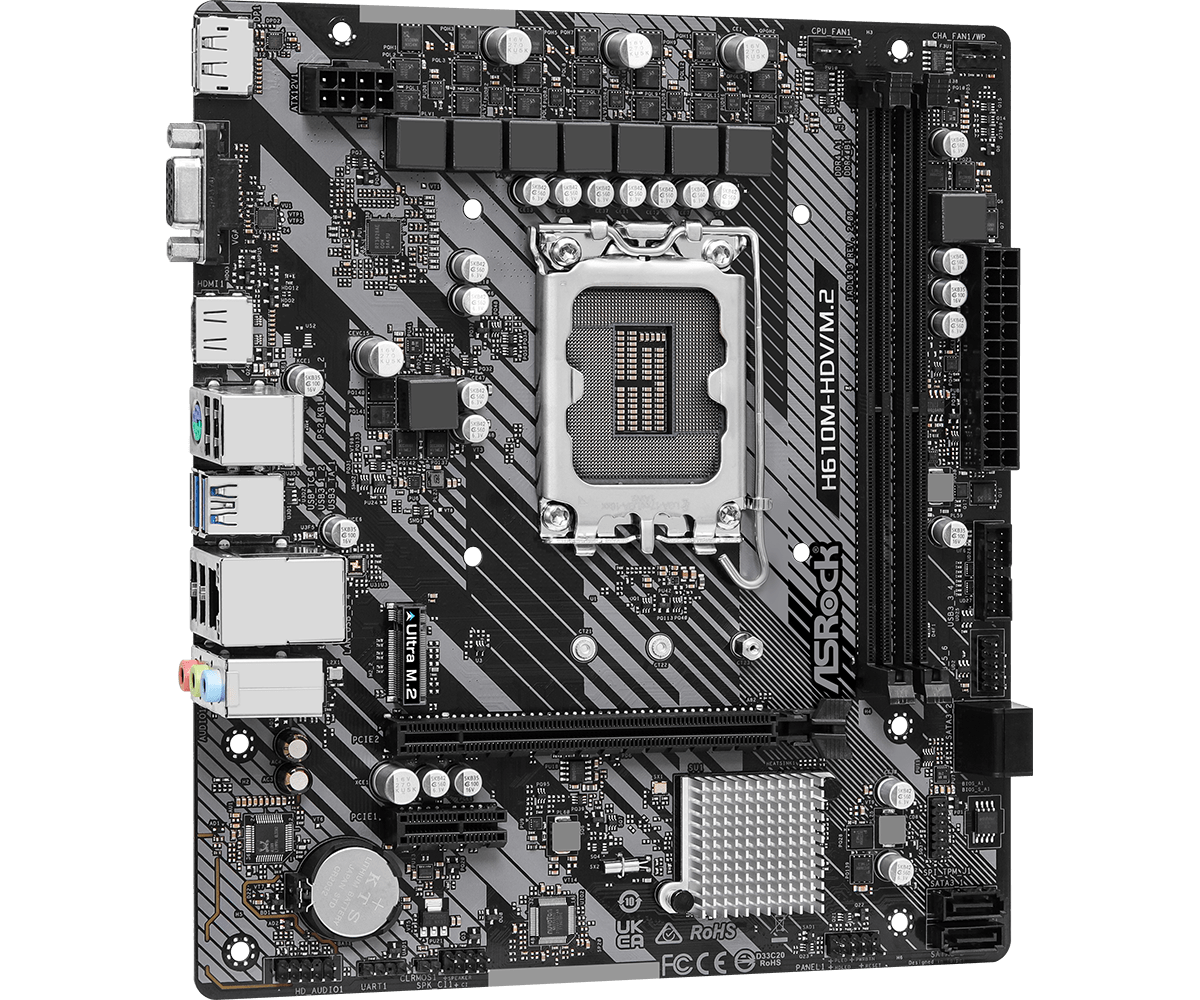 Дънна платка ASRock H610M-HDV/M.2 R 2.0, LGA1700, DDR4, mATX 2