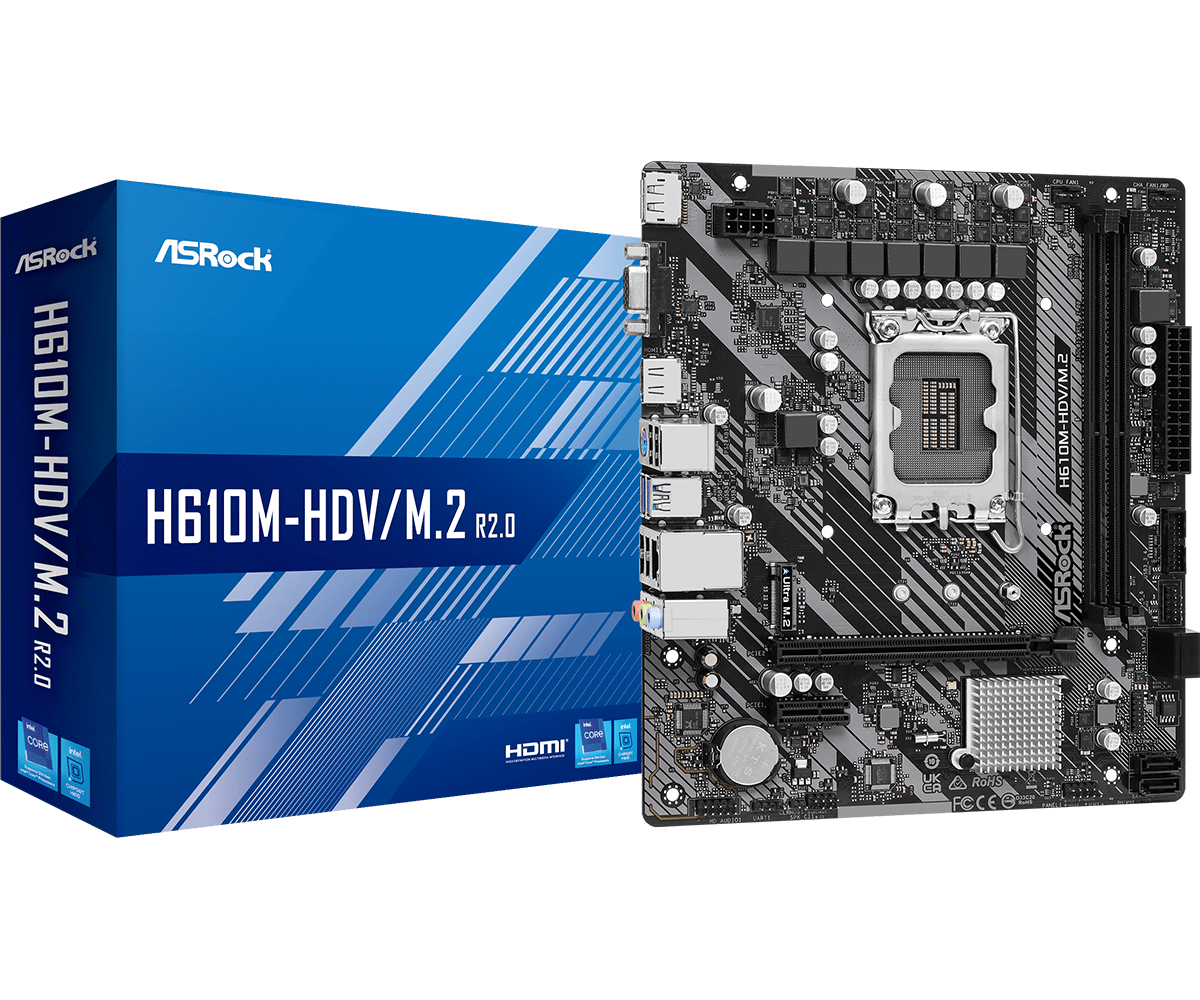 Дънна платка ASRock H610M-HDV/M.2 R 2.0, LGA1700, DDR4, mATX 4