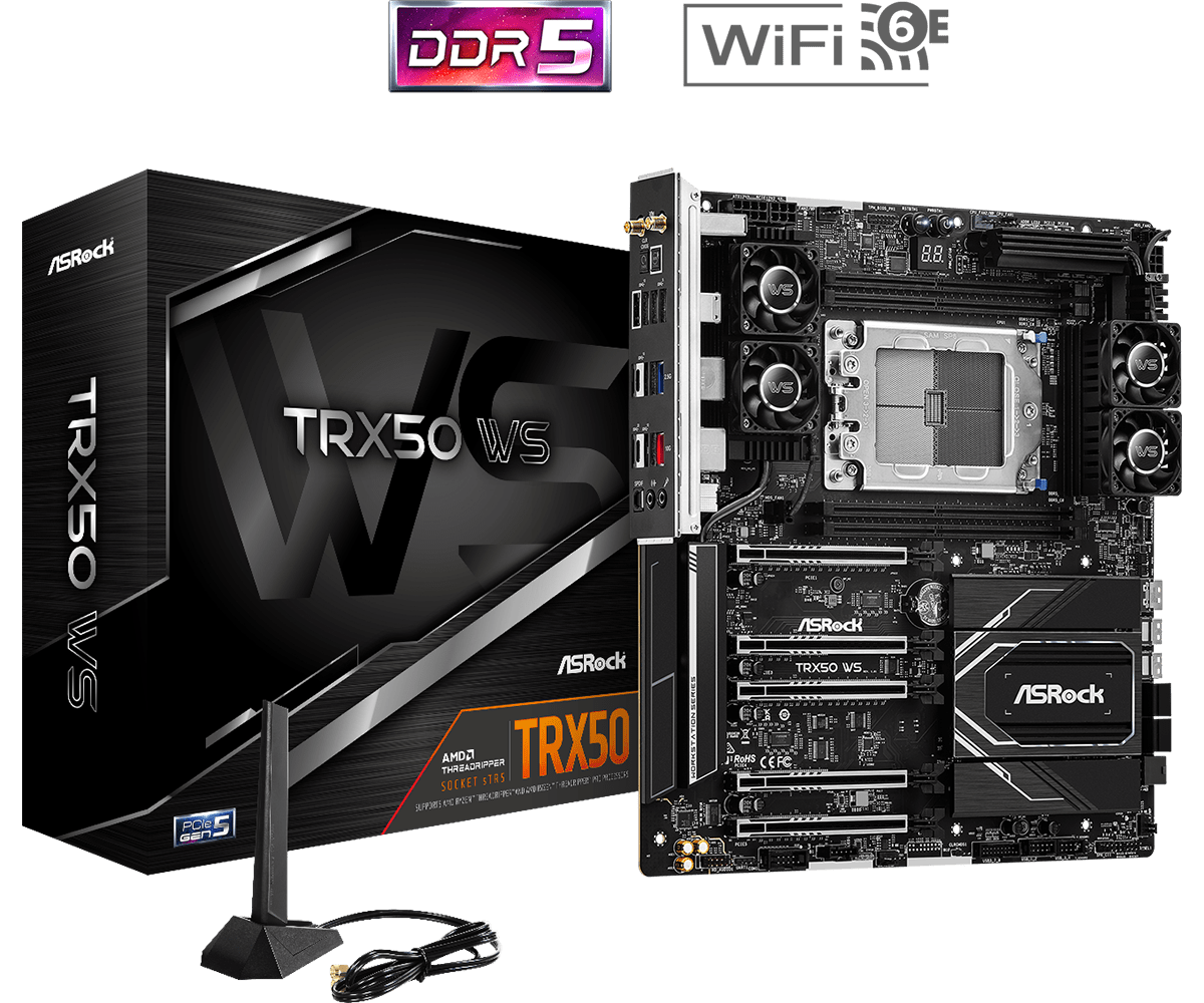 Дънна платка ASROCK TRX50 WS, Socket sTR5, ATX, 4xDDR5 4