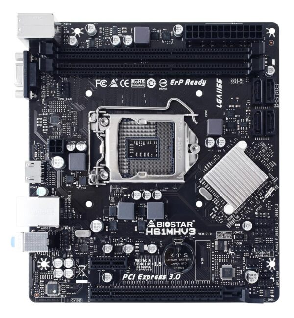 Дънна платка BIOSTAR H61MHV3, Intel H61, sock. 1155, Ver 7.0 1