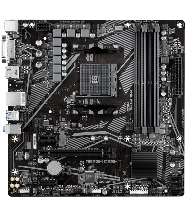 Дънна платка GIGABYTE A520M-DS3H V2, Socket AM4 1