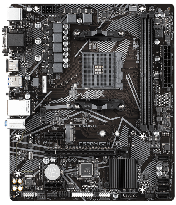Дънна платка GIGABYTE A520M-S2H, Socket AM4 1