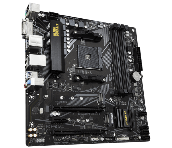 Дънна платка GIGABYTE B550M DS3H, Socket AM4, 4 x DDR4 3
