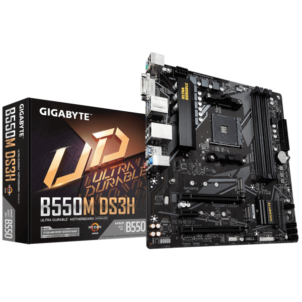 Дънна платка GIGABYTE B550M DS3H, Socket AM4, 4 x DDR4 5