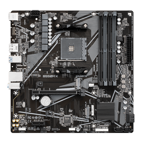 Дънна платка GIGABYTE B550M K 4 x DDR4 1