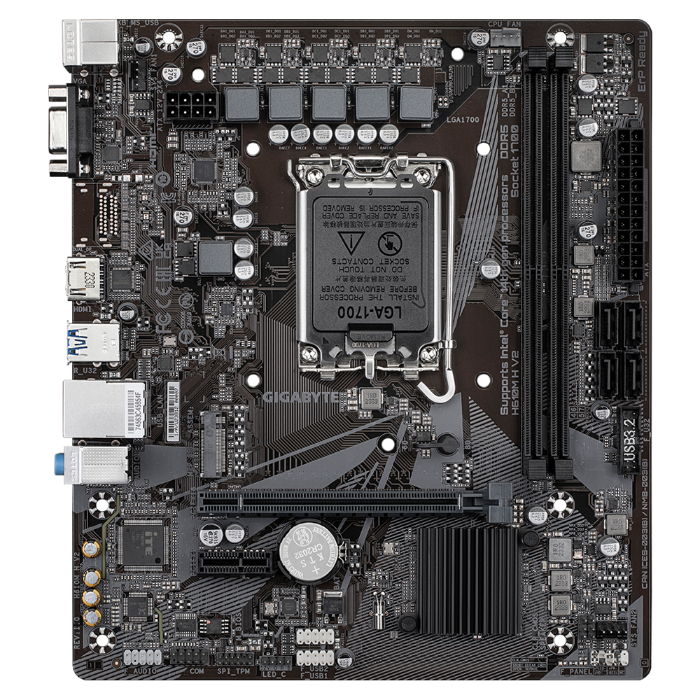 Дънна платка GIGABYTE H610M H V2 Socket 1700, DDR5 rev 1.0, Micro ATX 1