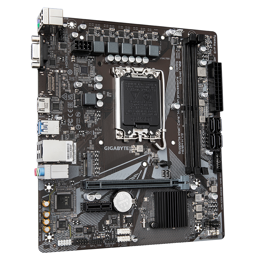 Дънна платка GIGABYTE H610M H V2 Socket 1700, DDR5 rev 1.0, Micro ATX 2