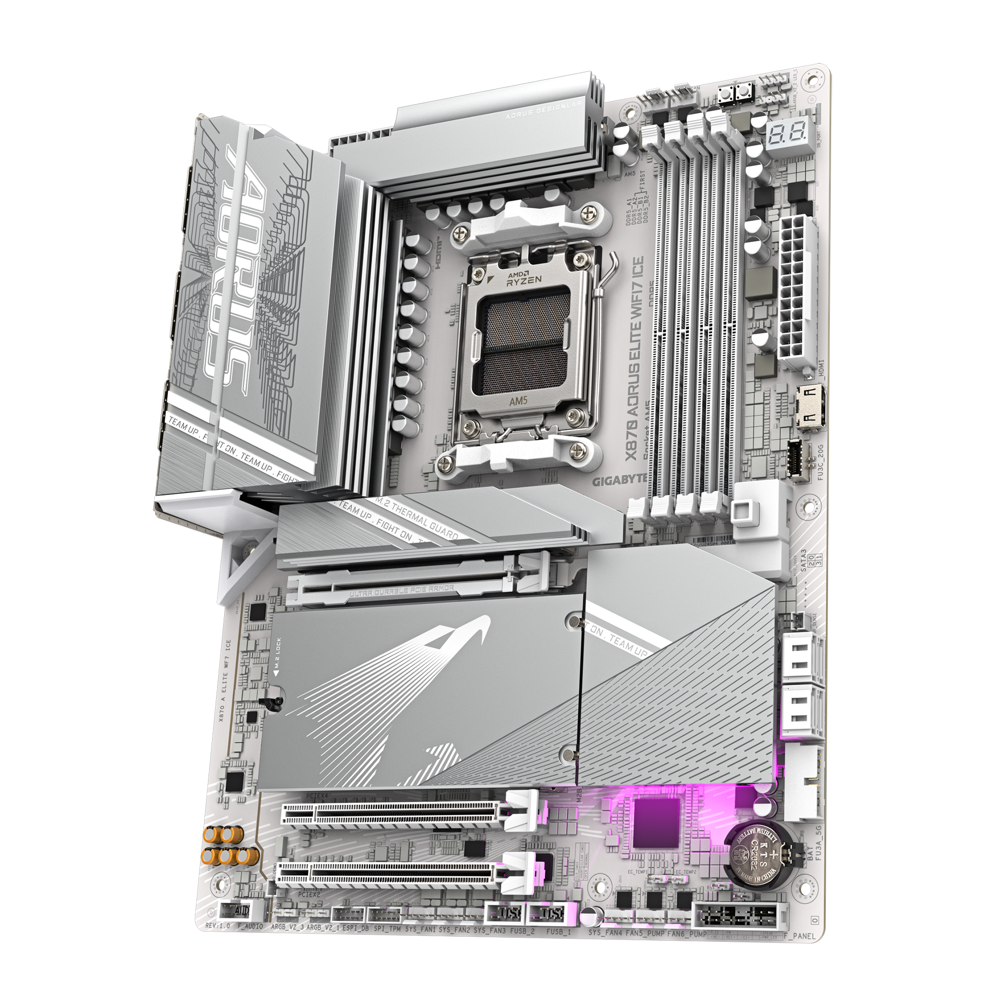 Дънна платка GIGABYTE X870 AORUS ELITE ICE WIFI 7, Socket AM5 3