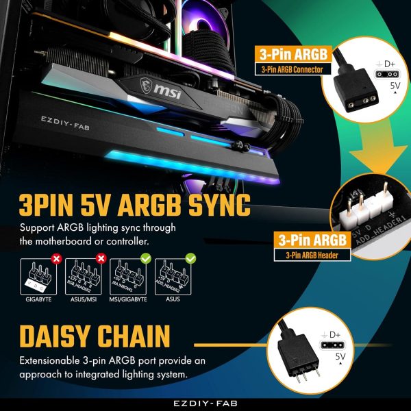 Държач за графична карта EZDIY-FAB ARGB - Бял 2