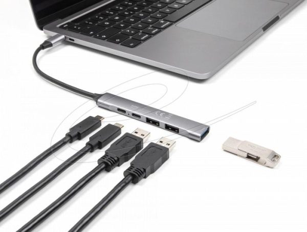 Delock Хъб USB-C, 4 порта, 1 x USB-A 10 Gbps, 2 x USB-A, 1 x USB-C, USB-C PD 95 W 2