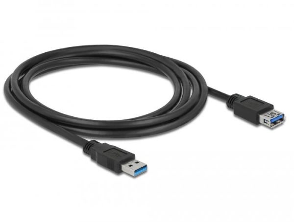 Delock Кабел удължителен екраниран USB 3.0 Type-A мъжко > USB 3.0 Type-A женско 2.0 m black 1