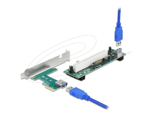 Delock Riser card PCI Express Card x 1 към 1 x PCI 32 Bit Slot с кабел 60 cm 1