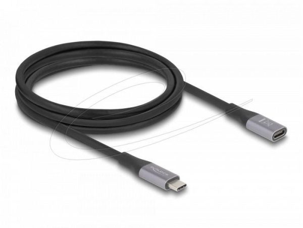 Delock Удължителен кабел USB-C, 40 Gbps, PD 240W, 2 м, сив 1