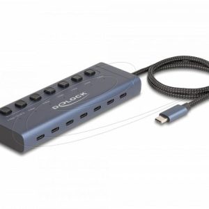 Delock USB Хъб, 7 x USB Type-C, 5 Gbps, 6 x Data USB-C, 1 x PD 20W 1