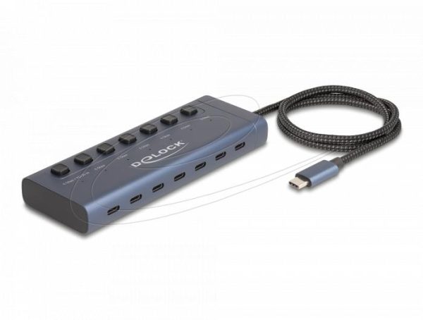 Delock USB Хъб, 7 x USB Type-C, 5 Gbps, 6 x Data USB-C, 1 x PD 20W 1