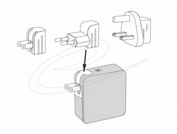 Delock Зарядно устройство GaN, 2 x USB-C, PD 65 W, адаптер за EU / US / UK 4