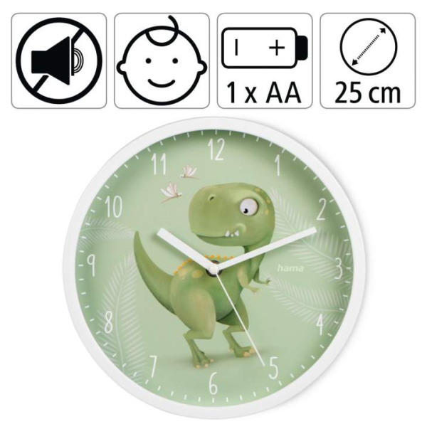 Детски стенен часовник Hama "Happy Dino" HAMA-186427  4