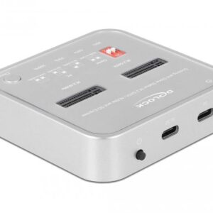 Докинг станция Delock 1 x M.2 NVMe SSD, 1 x M.2 SATA SSD, SD Express Card Reader, Клониране 1