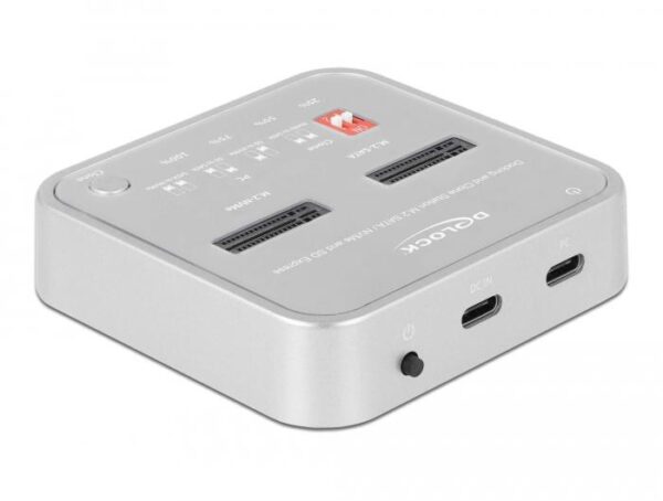 Докинг станция Delock 1 x M.2 NVMe SSD, 1 x M.2 SATA SSD, SD Express Card Reader, Клониране 1