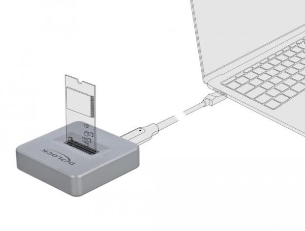 Докинг станция Delock, За M.2 NVMe PCIe SSD, USB-C 3.2 Gen 2 2