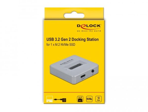 Докинг станция Delock, За M.2 NVMe PCIe SSD, USB-C 3.2 Gen 2 4