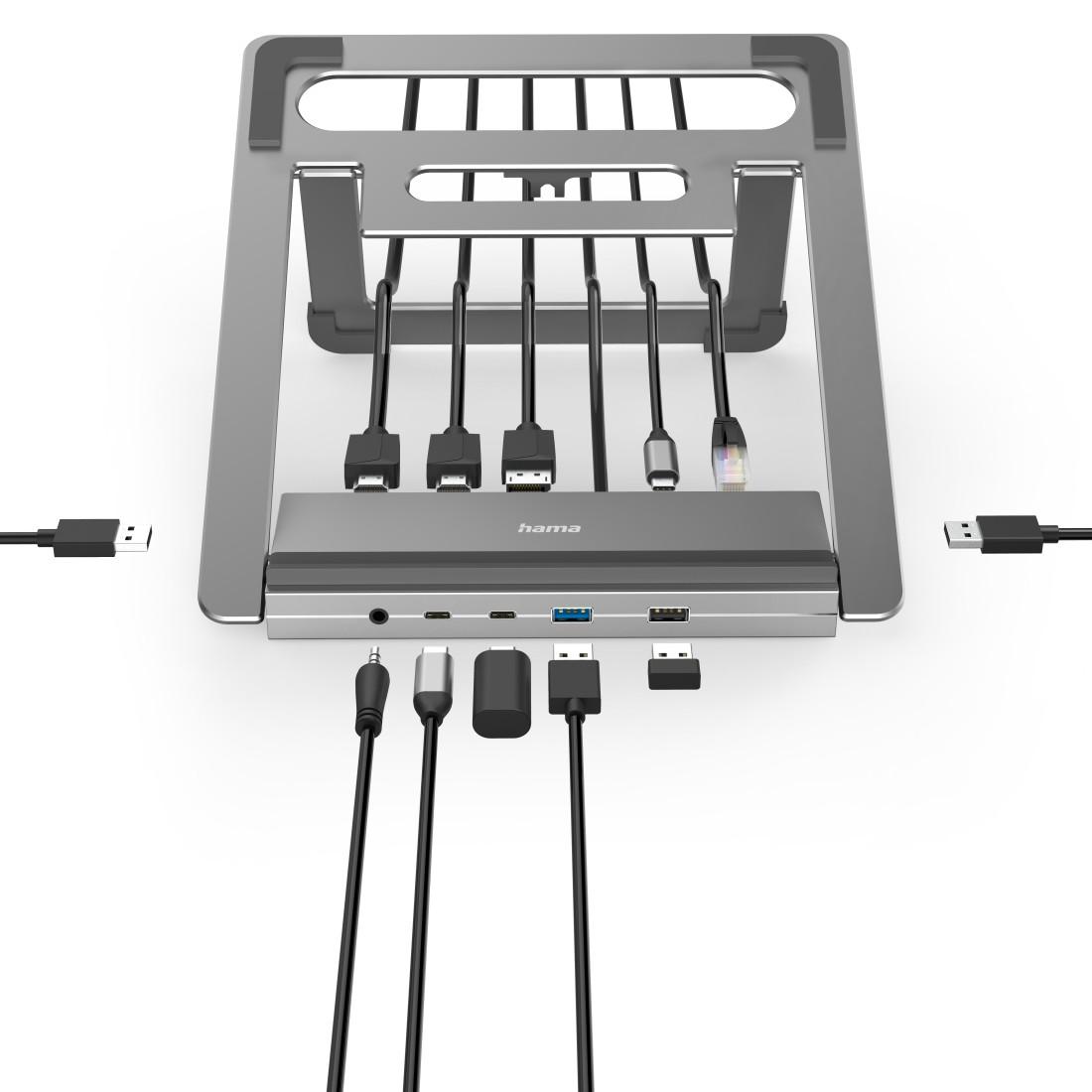 Докинг станция Hama "Connect2Office Stand" USB-C, Стойка за лаптоп, 12 порта 10