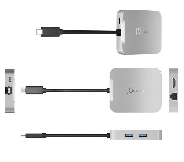 Докинг станция j5create JCD391 4K60 Elite USB-C PD, USB-A, HDMI, RJ-45 5