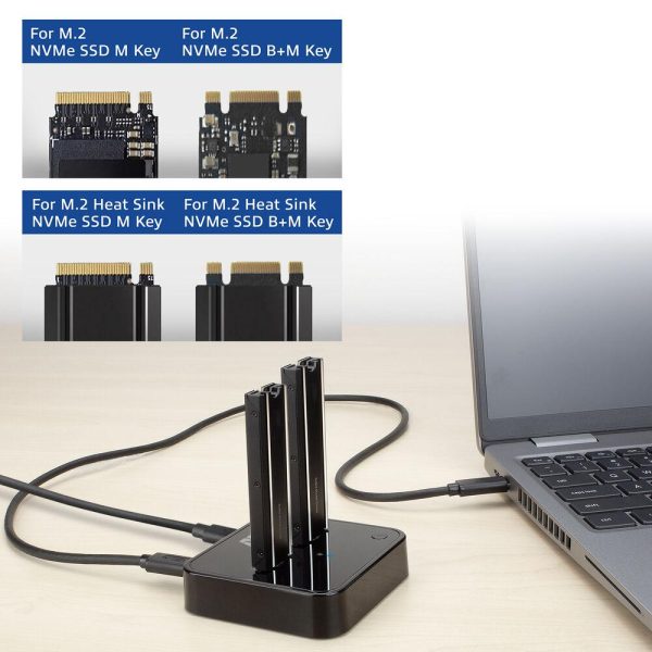 Двойна SSD докинг станция, ACT M.2 NVMe/PCIe  за клониране, USB-C 3.2 Gen2, 10 Gbps 3