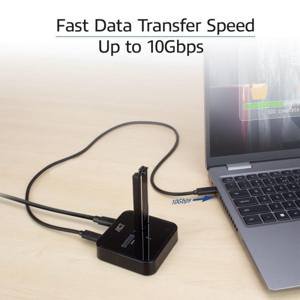 Двойна SSD докинг станция, ACT M.2 NVMe/PCIe  за клониране, USB-C 3.2 Gen2, 10 Gbps 6