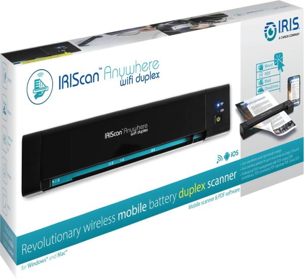 Двустранен преносим скенер IRIS IRIScan Anywhere 6 Wifi Duplex, A4, USB-C, Черен 3