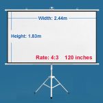 Екран на стойка  ESTILLO 244 х 183 см,120", бял, с черна рамка, 4:3, 11 кг 1