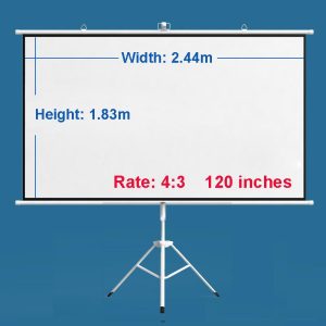 Екран на стойка  ESTILLO 244 х 183 см,120", бял, с черна рамка, 4:3, 11 кг 1