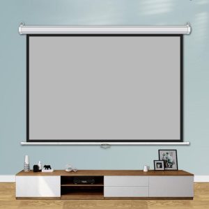 Estillo Екран за стена 240x240 см, бял, черна рамка, 11кг 1