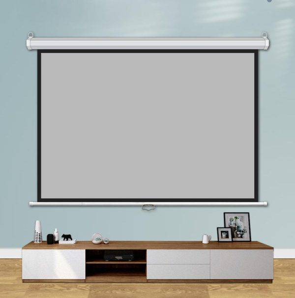 Estillo Екран за стена 240x240 см, бял, черна рамка, 11кг 1