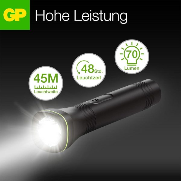 Фенер GP BATTERIES C107B LED 70 лумена 2*AA батерия 3